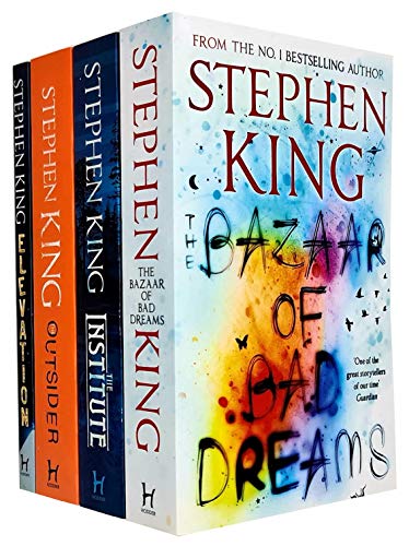 Stephen King 4 Books Collection Set (The Institute, The Outsider, Elevation, The Bazaar of Bad Dreams)